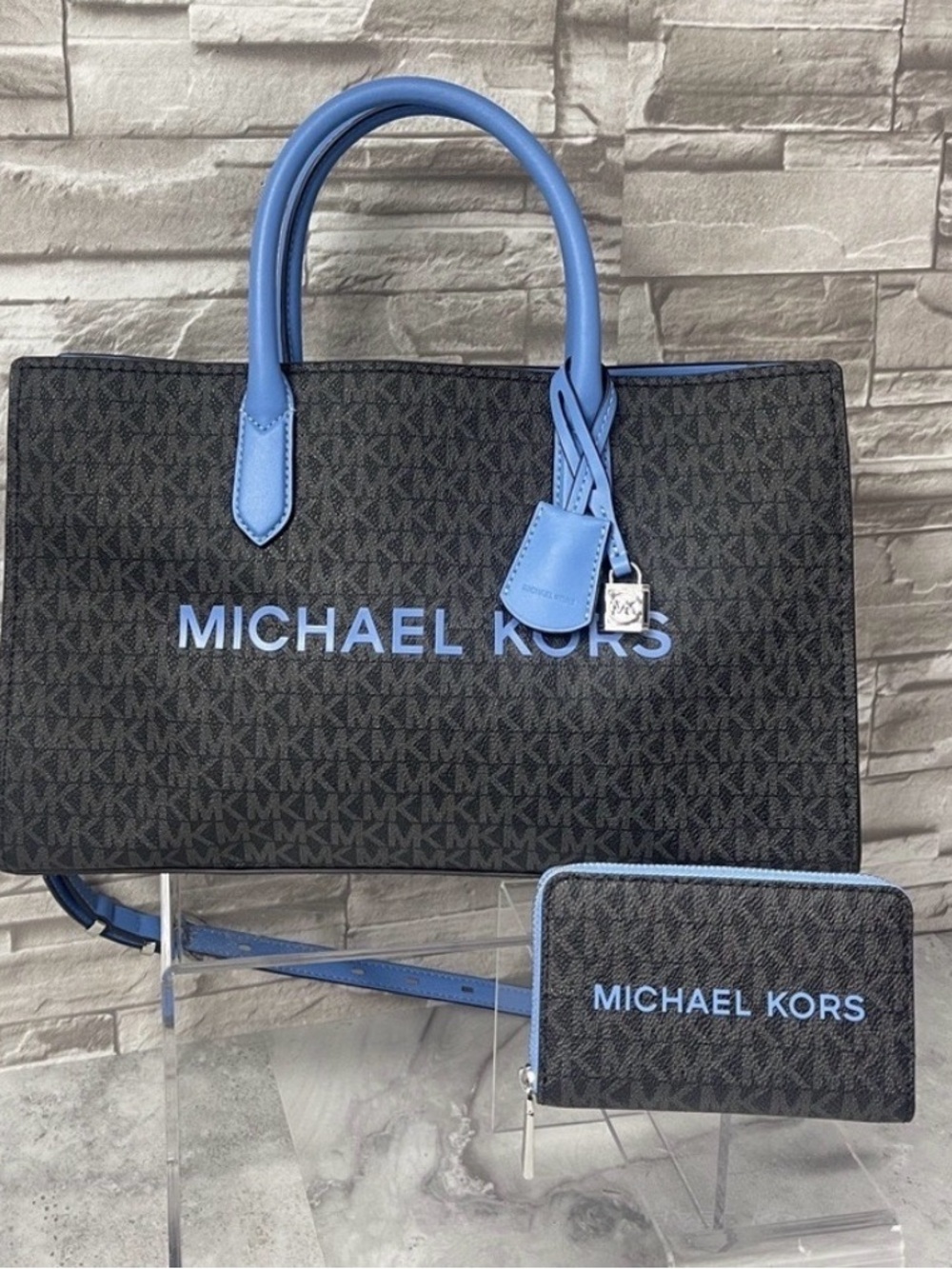 Michael Kors Scarlett Medium Satchel & Matching Wallet South Pacific Blue